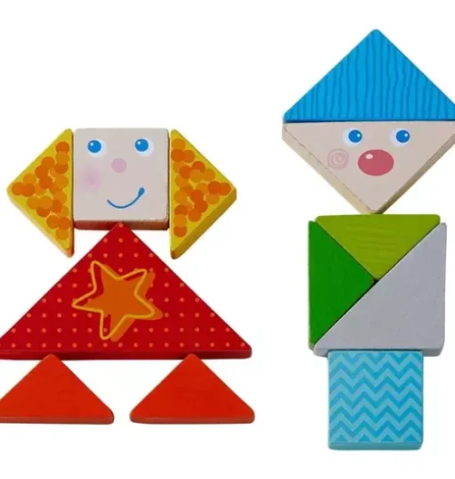 Arranging Game Funny Faces Tangram Wooden Tiles