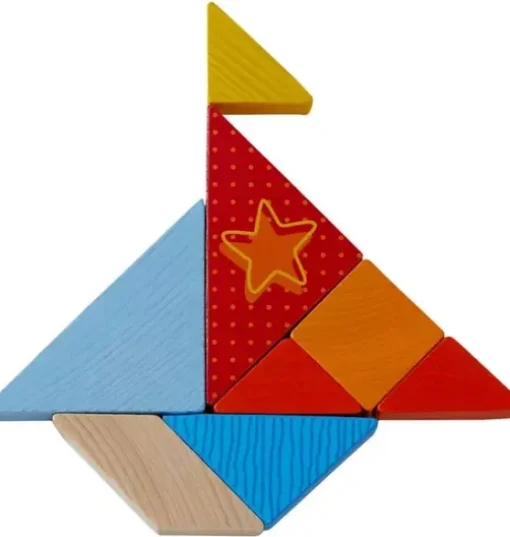 Arranging Game Funny Faces Tangram Wooden Tiles