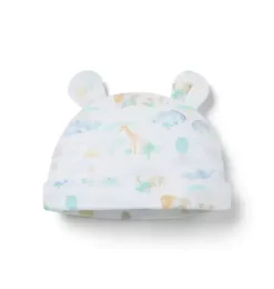 Baby Animal Friends Toile Bear Ear Beanie