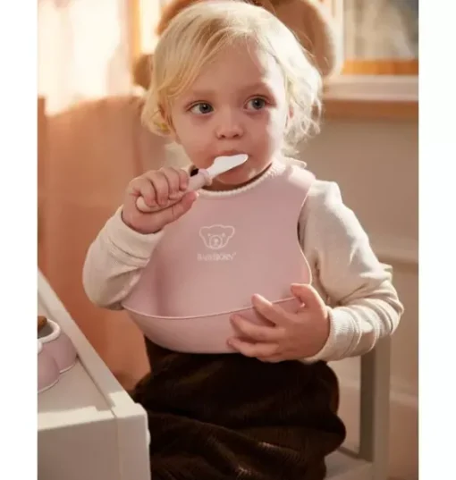 Baby Bib 2-Pack, Gray / Pink