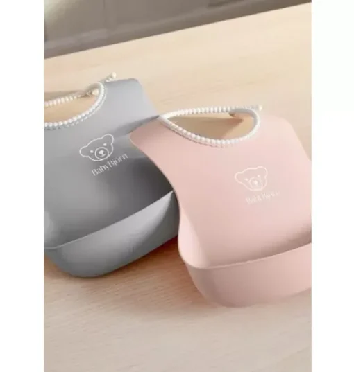 Baby Bib 2-Pack, Gray / Pink