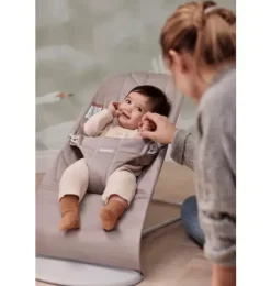 Baby Bouncer Bliss, Petal Quilt Woven, Sand Gray