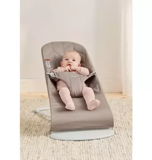 Baby Bouncer Bliss, Petal Quilt Woven, Sand Gray