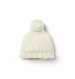 Baby Cable Knit Pom Beanie