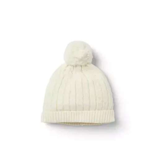 Baby Cable Knit Pom Beanie