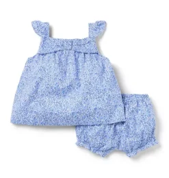 Baby Ditsy Floral Bow Matching Set