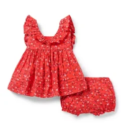 Baby Ditsy Floral Pintuck Matching Set