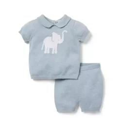 Baby Elephant Matching Sweater Set
