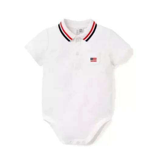 Baby Embroidered Flag Pique Polo Bodysuit