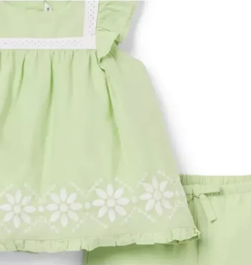 Baby Embroidered Floral Matching Set
