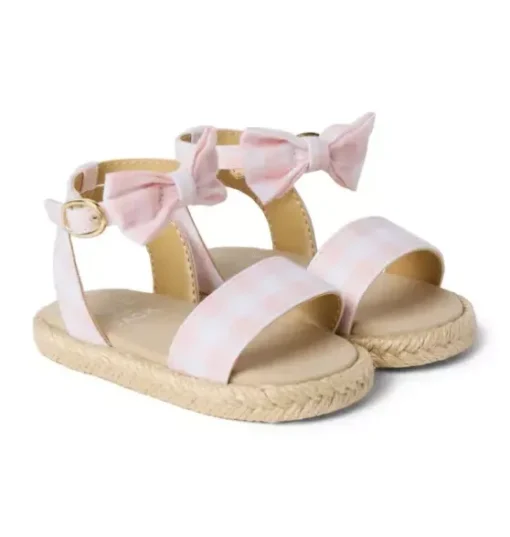 Baby Gingham Bow Espadrille Sandal