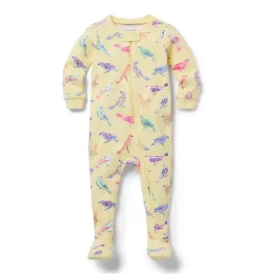 Baby Good Night Footed Pajama In Bird
