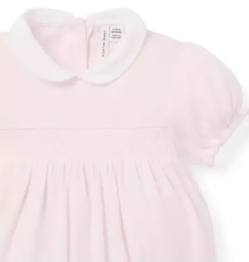 Baby Heart Pointelle Smocked Romper