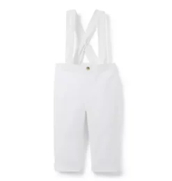 Baby Linen-Cotton Suspender Pant