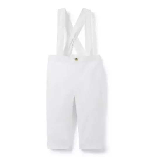 Baby Linen-Cotton Suspender Pant