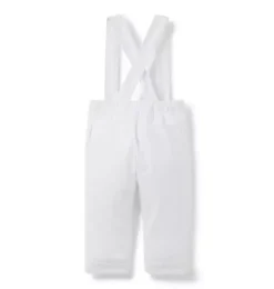 Baby Linen-Cotton Suspender Pant