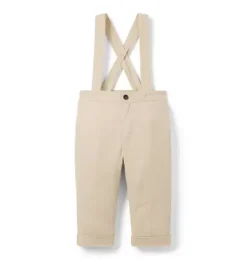 Baby Linen-Cotton Suspender Pant