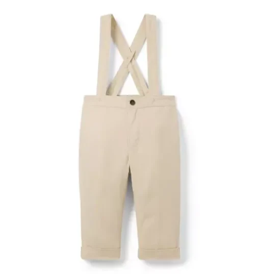 Baby Linen-Cotton Suspender Pant