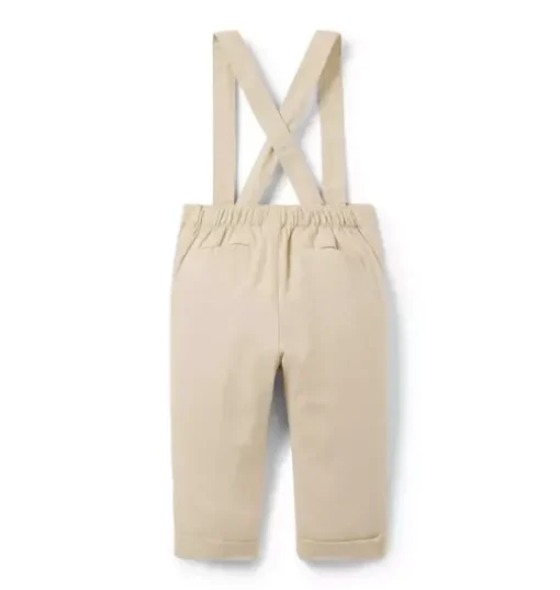 Baby Linen-Cotton Suspender Pant