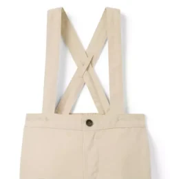 Baby Linen-Cotton Suspender Pant
