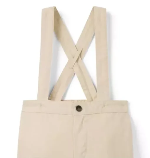 Baby Linen-Cotton Suspender Pant