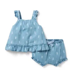 Baby Pineapple Ruffle Matching Set