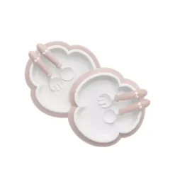 Baby Plate, Spoon & Fork, 2 Sets, Powder Pink