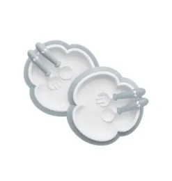 Baby Plate, Spoon & Fork, 2 Sets, Powder Blue