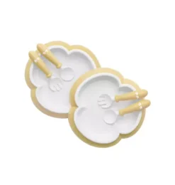 Baby Plate, Spoon & Fork, 2 Sets, Powder Yellow