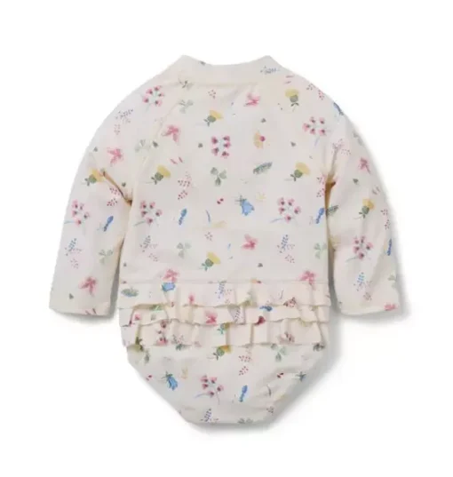 Baby Recycled Bug Floral Rash Guard Swimsuit