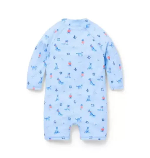 Baby Recycled Nautical Dog Rash Guard Swimsuit