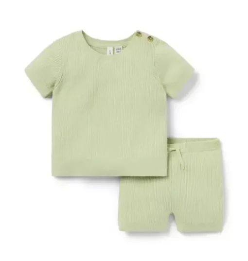 Baby Ribbed Knit Matching Set