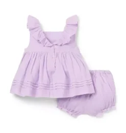 Baby Ruffle Pintuck Matching Set
