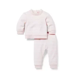 Baby Striped French Terry Matching Set