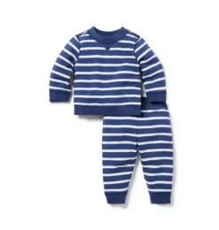 Baby Striped French Terry Matching Set