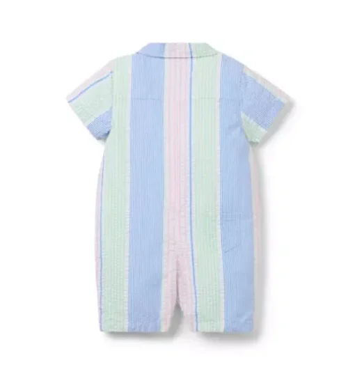 Baby Striped Seersucker Stripe Romper