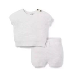 Baby Textured Stripe Sweater Set