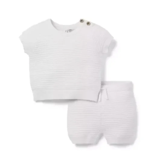 Baby Textured Stripe Sweater Set