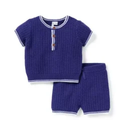 Baby Waffle Knit Matching Set