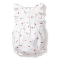 Baby's Twill Ruffled Romper in Flamingos