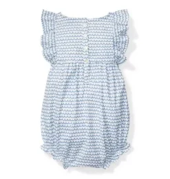 Baby's Twill Ruffled Romper in La Mer