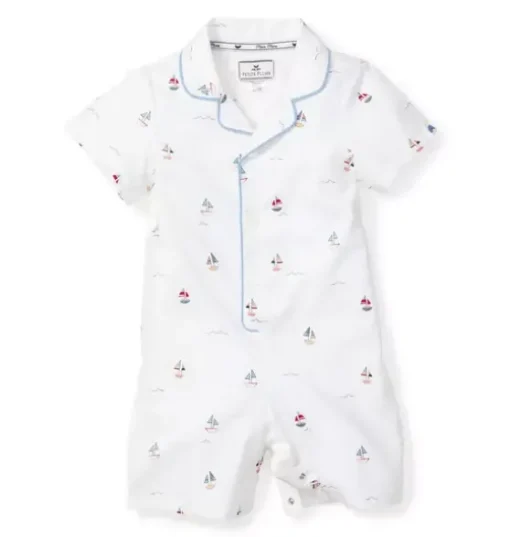 Baby's Twill Summer Romper in Bateau