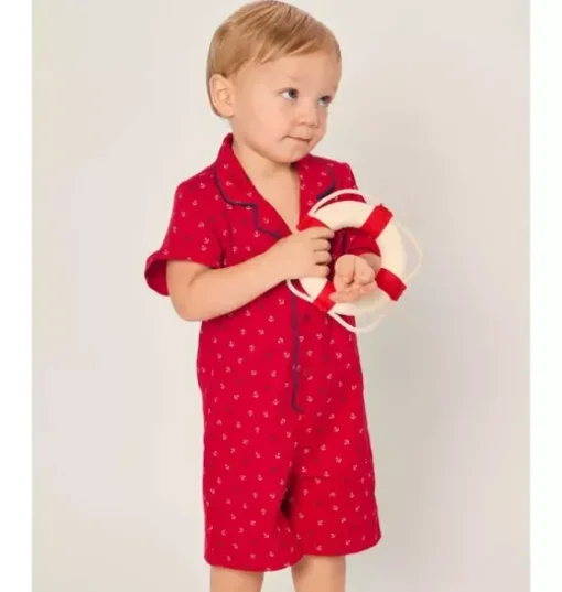 Baby's Twill Summer Romper in Anchors Away