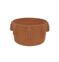 Basket New Tassels Chestnut