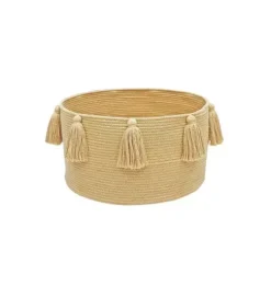 Basket New Tassels Honey