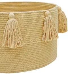 Basket New Tassels Honey