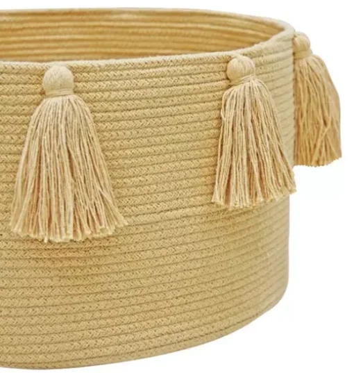 Basket New Tassels Honey