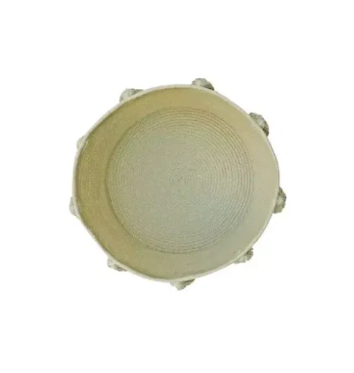 Basket New Tassels Olive
