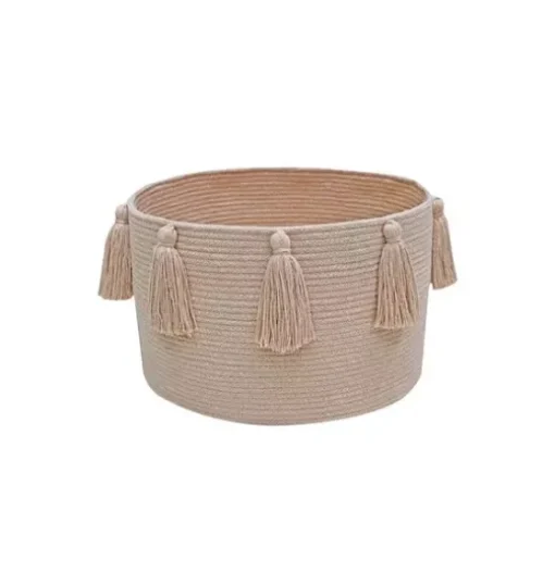 Basket New Tassels Rose