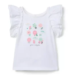 Beach Umbrella Ruffle Sleeve Tee